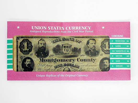 Union States Currency Parchment Replicas 
