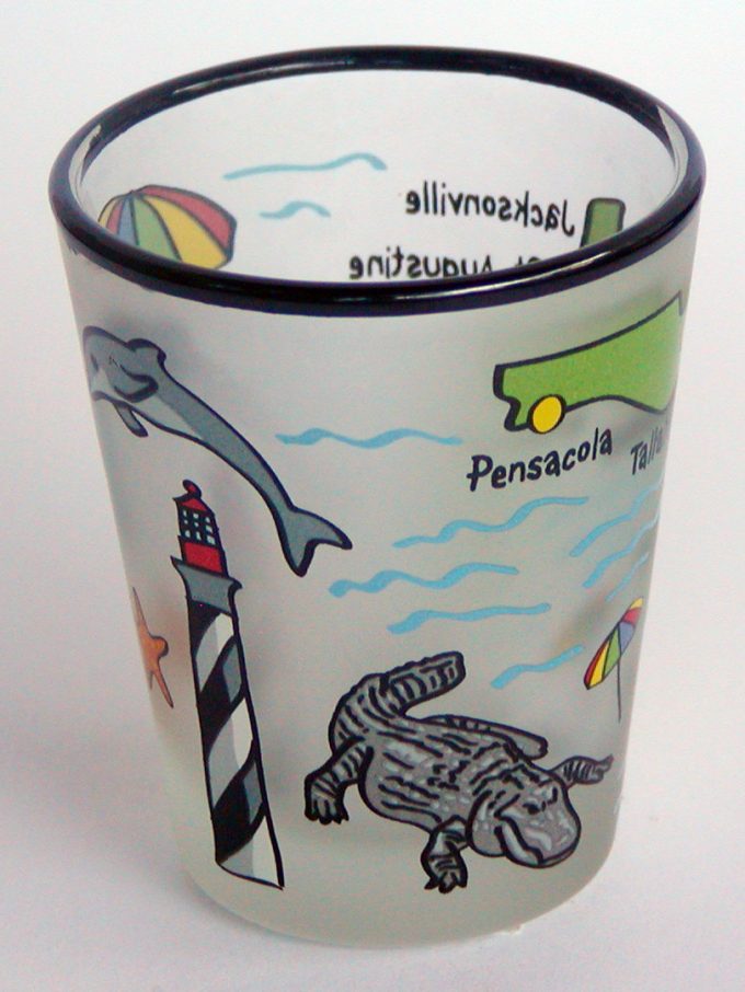Florida Map Frosted Shot Glass