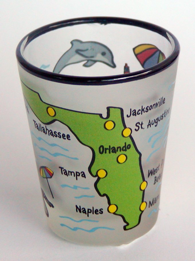 Florida Map Frosted Shot Glass