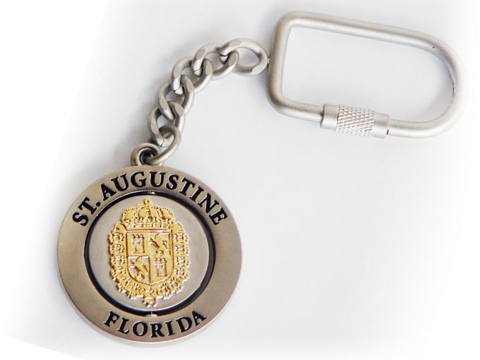 Spinner Key Ring in Pewter and Gold Tone