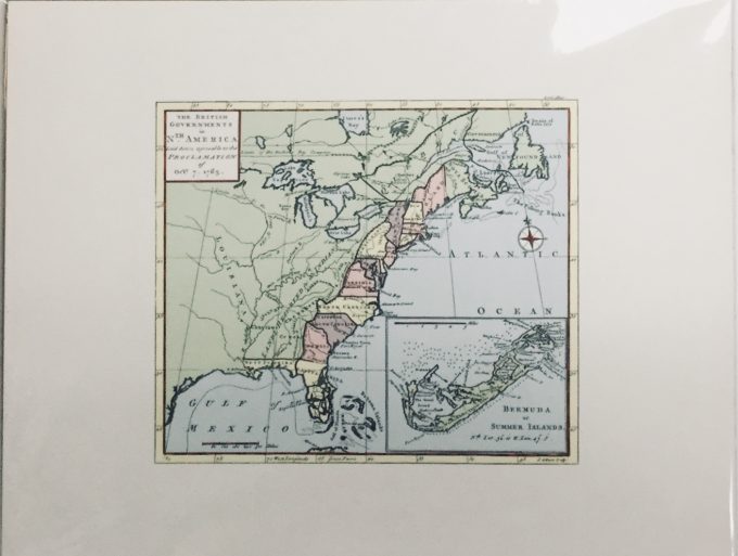 British Colonies 1760 Color Map