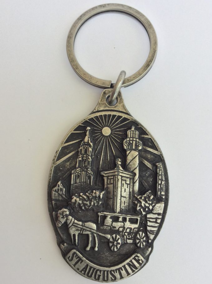 Key Ring - Metal City Scenes Silver Toned
