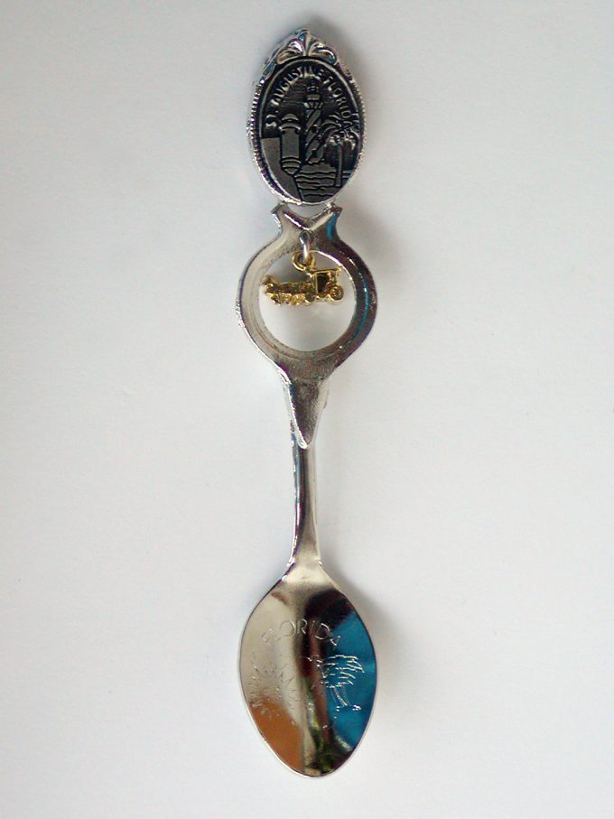 Pewter top-spoon with Horse & Buggy Dangle