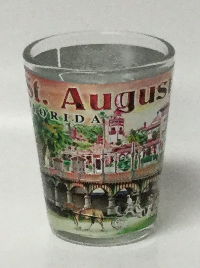 St. Augustine Foil Collage Shot Glass