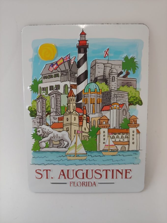 St. Augustine Watercolor Skyline Magnet