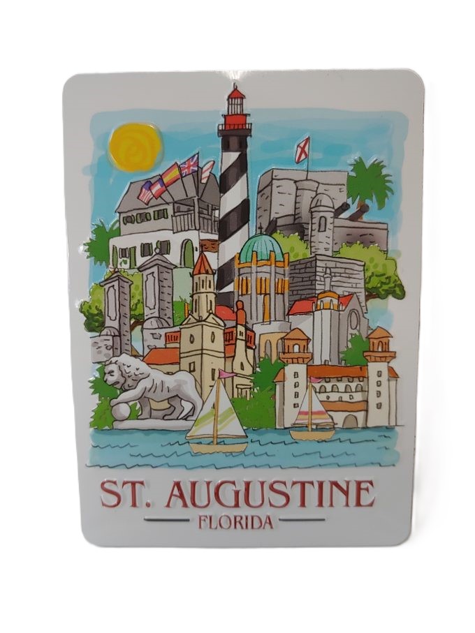 St. Augustine Watercolor Skyline Magnet