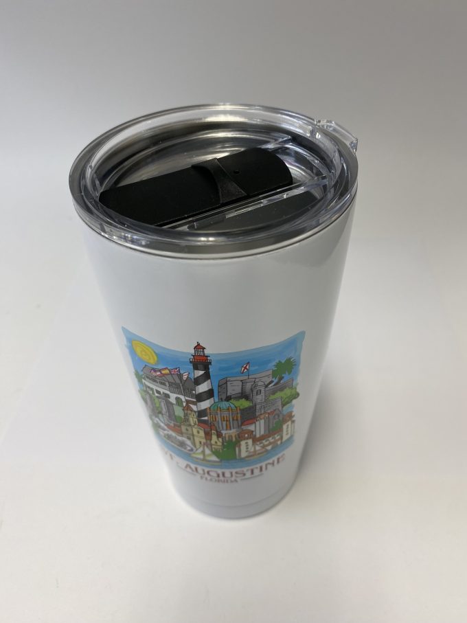 St. Augustine Watercolor Skyline Stainless Travel Mug