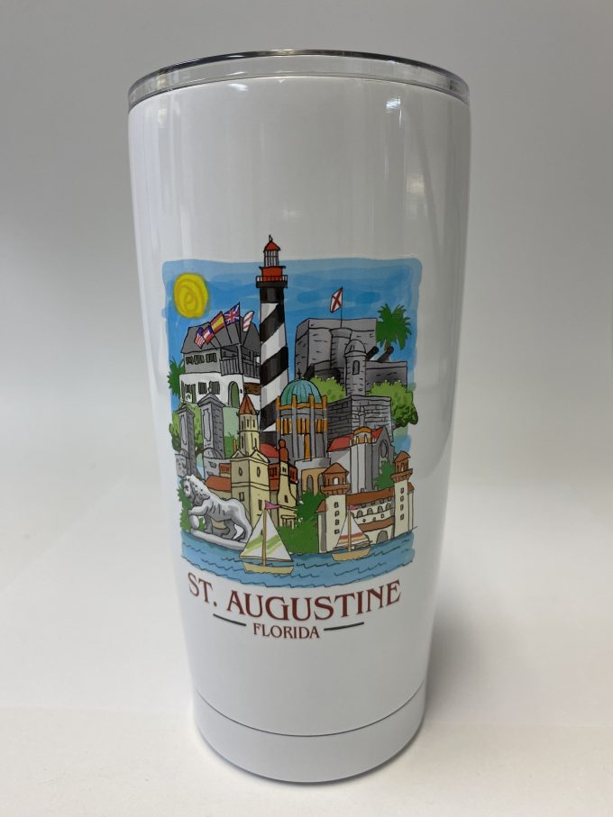 St. Augustine Watercolor Skyline Stainless Travel Mug