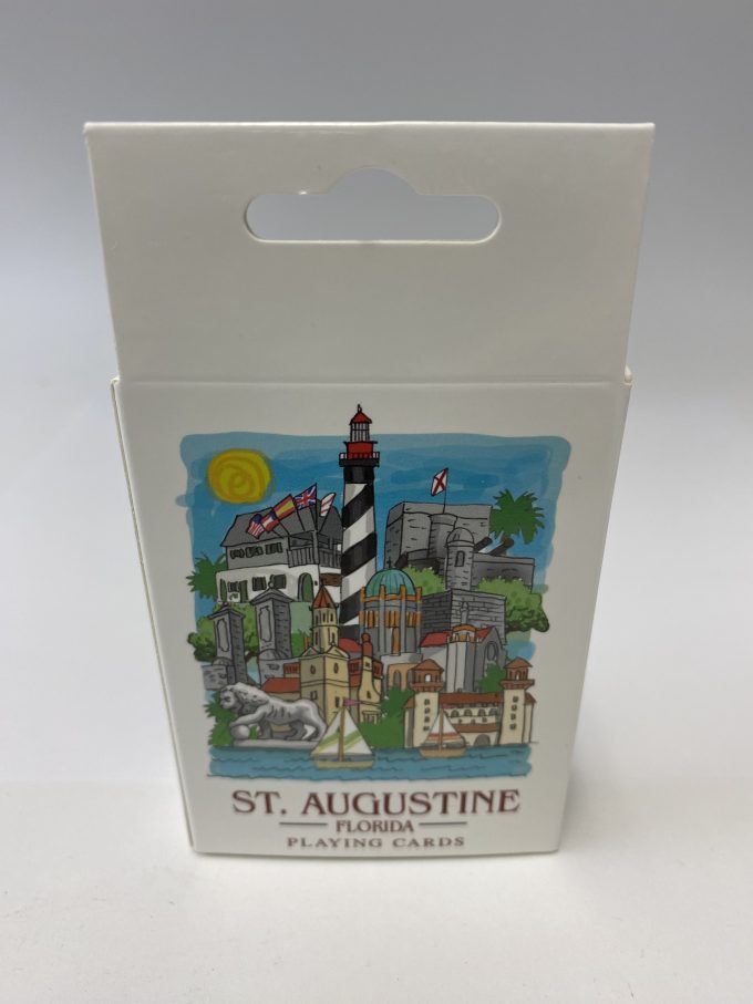 St. Augustine Watercolor Skyline Playing Cards