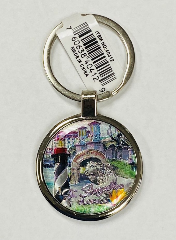 St. Augustine Foil Montage Key Ring