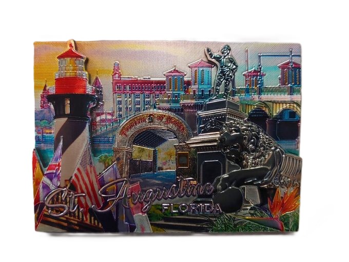 St. Augustine Dual Level Foil Montage Magnet