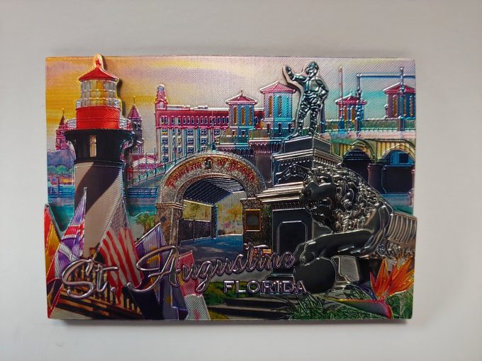 St. Augustine Dual Level Foil Montage Magnet