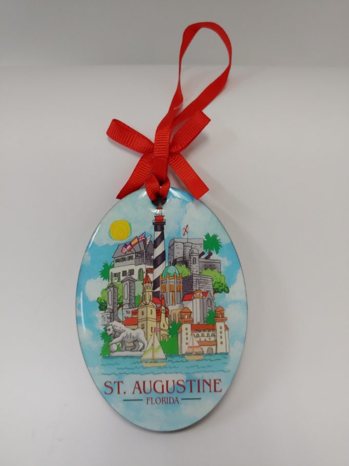 St. Augustine Watercolor Skyline Ornament