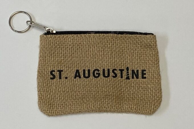 St. Augustine Burlap Purse Key Ring