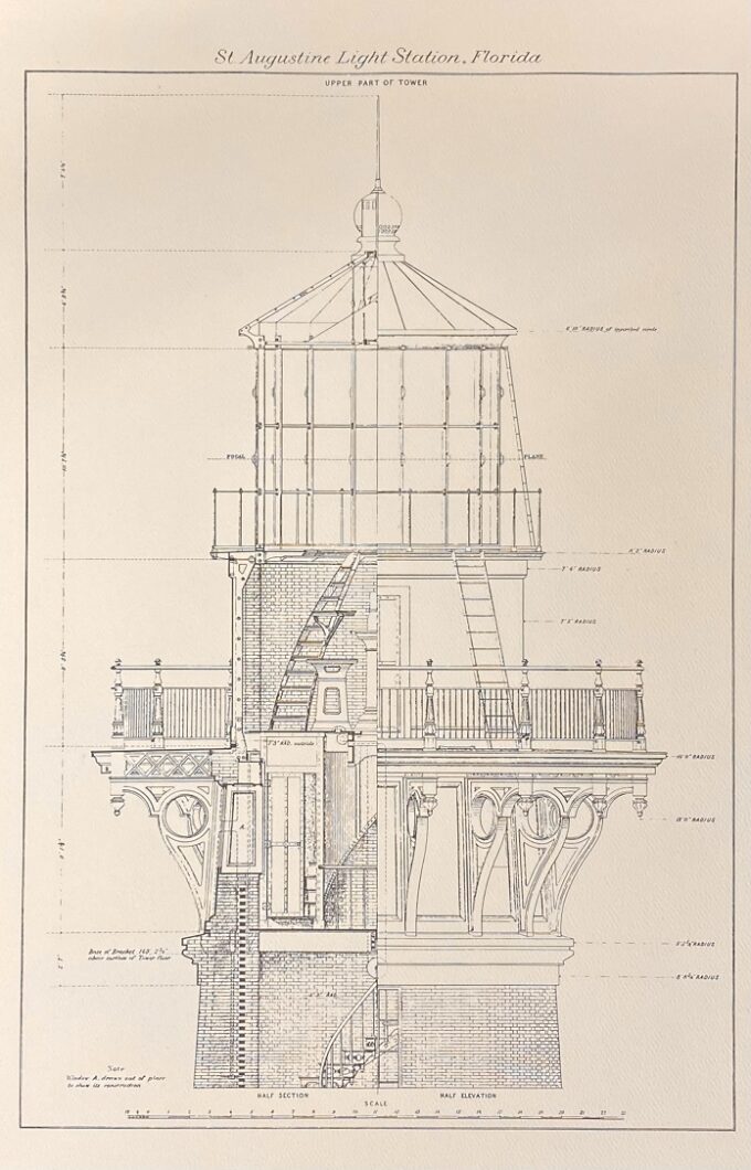 St. Augustine Lighthouse Tower Top Blueprint