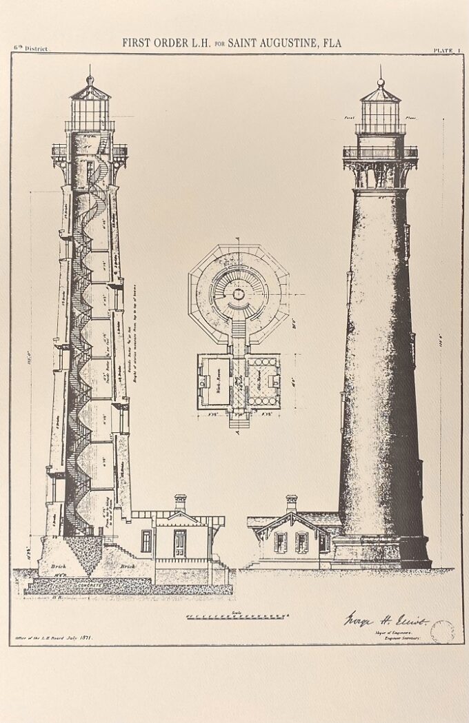 St. Augustine Lighthouse Two Towers Blueprint