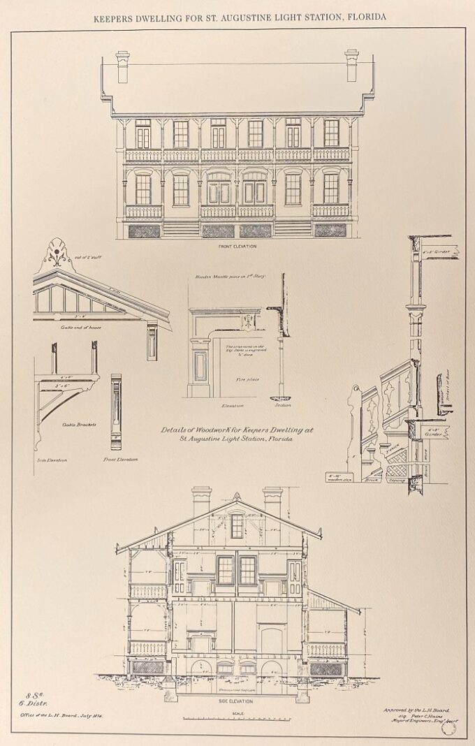 St. Augustine Lighthouse Keeper's House Blueprint