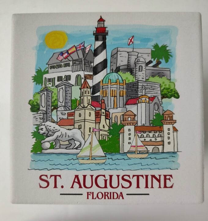 St. Augustine Watercolor Skyline Coaster