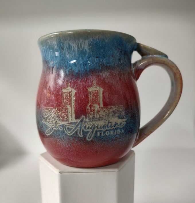 St. Augustine City Gate Thumb Grip Pottery Mug