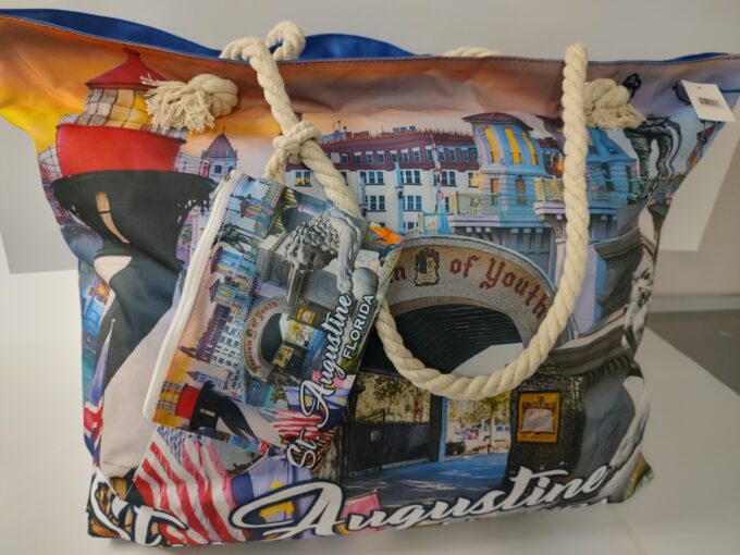 St. Augustine Rope Handle Tote Bag with Wallet