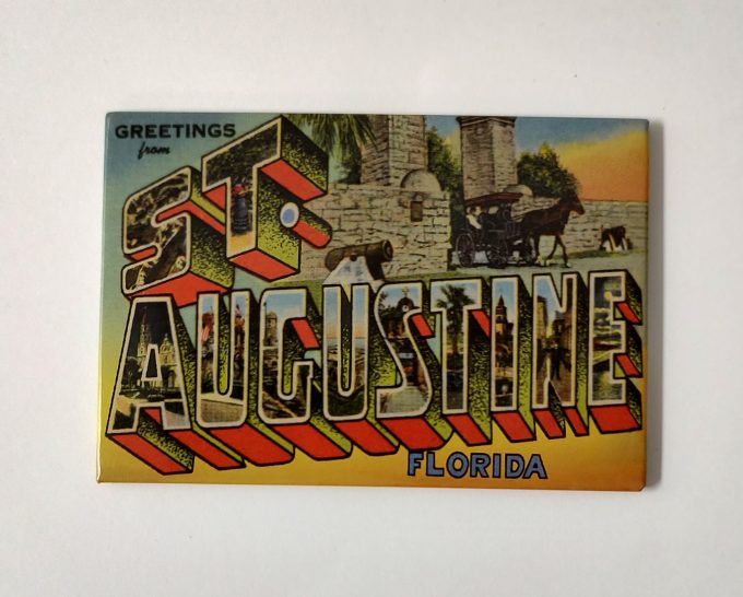 St. Augustine Postcard Greeting Tinplate Magnet